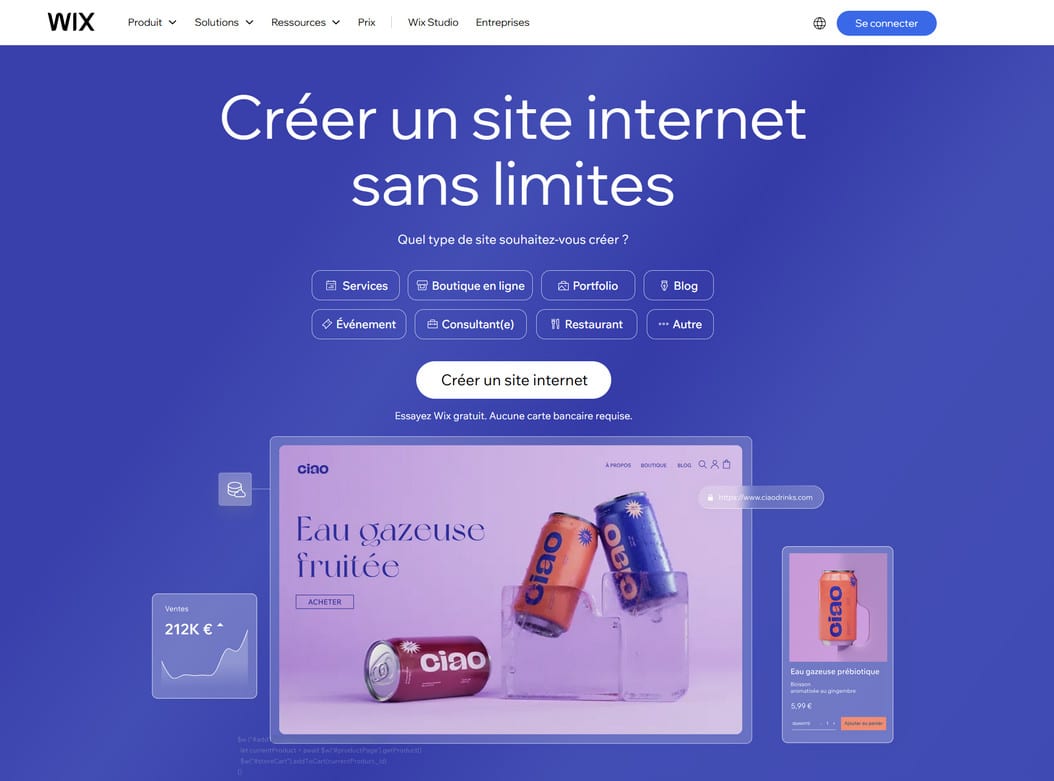 Home page Wix