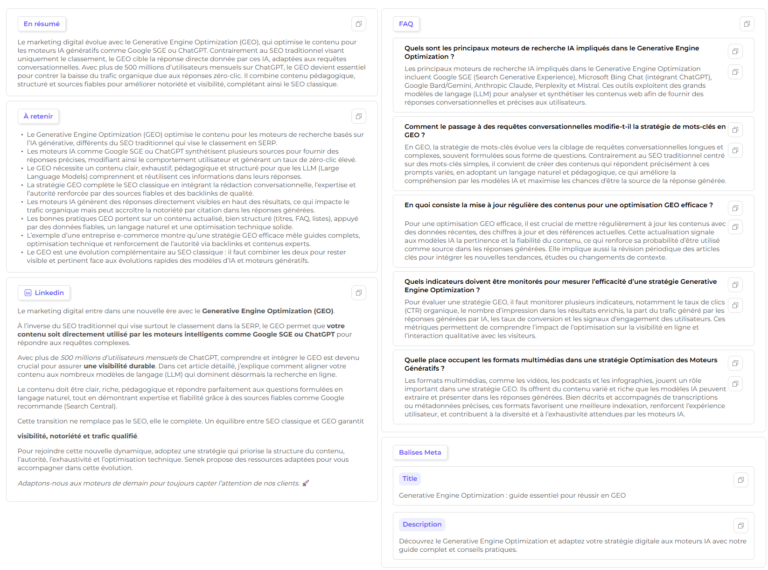 Enrichissement des contenus automatique